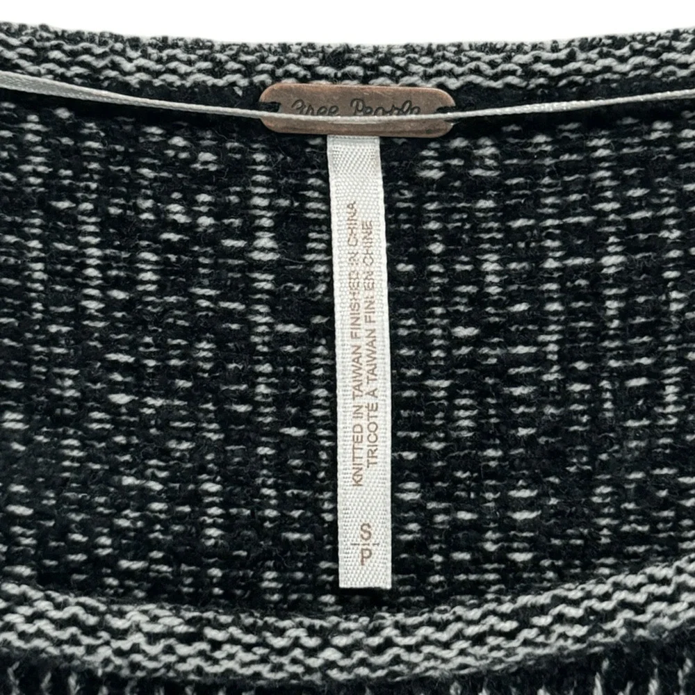 Free People Lennox Ribbed Sweater Tunic Dress - Onyx Combo - Size Small - Picture 5 of 8